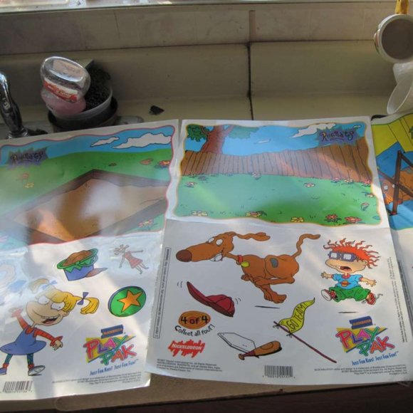 2 Sheets Nickelodeon's Rugrats Window Static Clings Blockbuster Play Pak 1997 - Picture 8 of 8